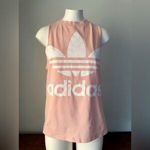 Adidas Trefoil Light Pink Tank with White Logo